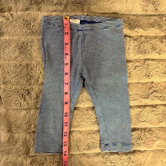 Tea Collection Size 3 Blue & White Striped Capri Leggings, Unisex - Picture 3 of 4